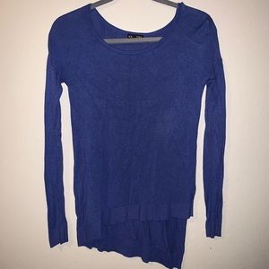 Express blue long sleeve asymmetrical sweater